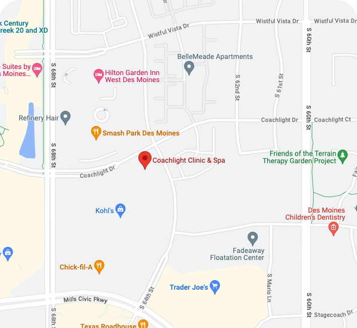 Map Directions To Coachlight Medspa - West Des Moines, Iowa Location
