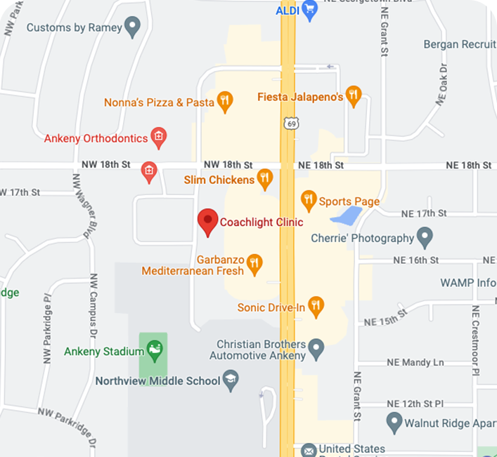 Map Directions To Coachlight Medspa - Ankeny, Iowa Location